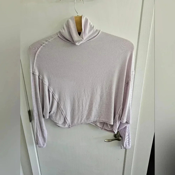Free People Alameda Pullover Turtleneck Long Sleeve Top in Iris | PS - Picture 3 of 5
